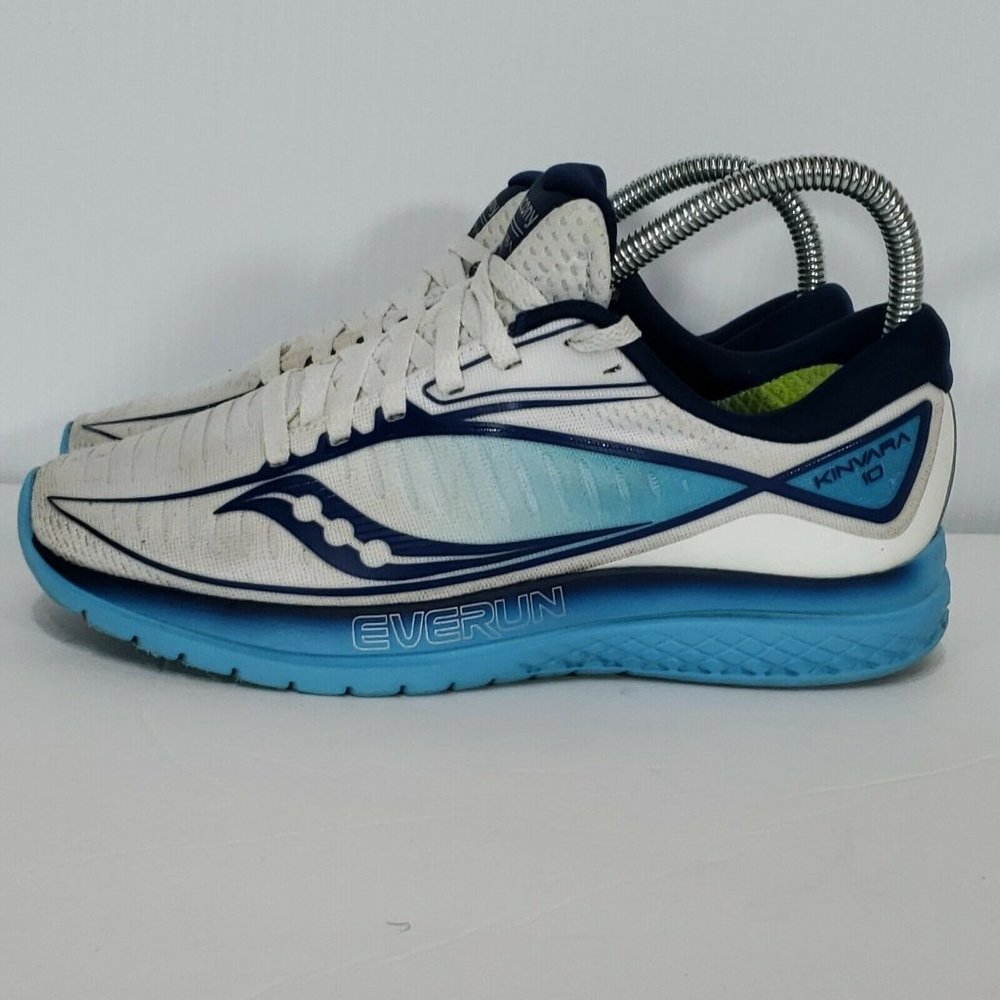 Saucony Kinvara 10 Women's Size 6 White Blue Running Shoes Sneakers Lace Up‎
